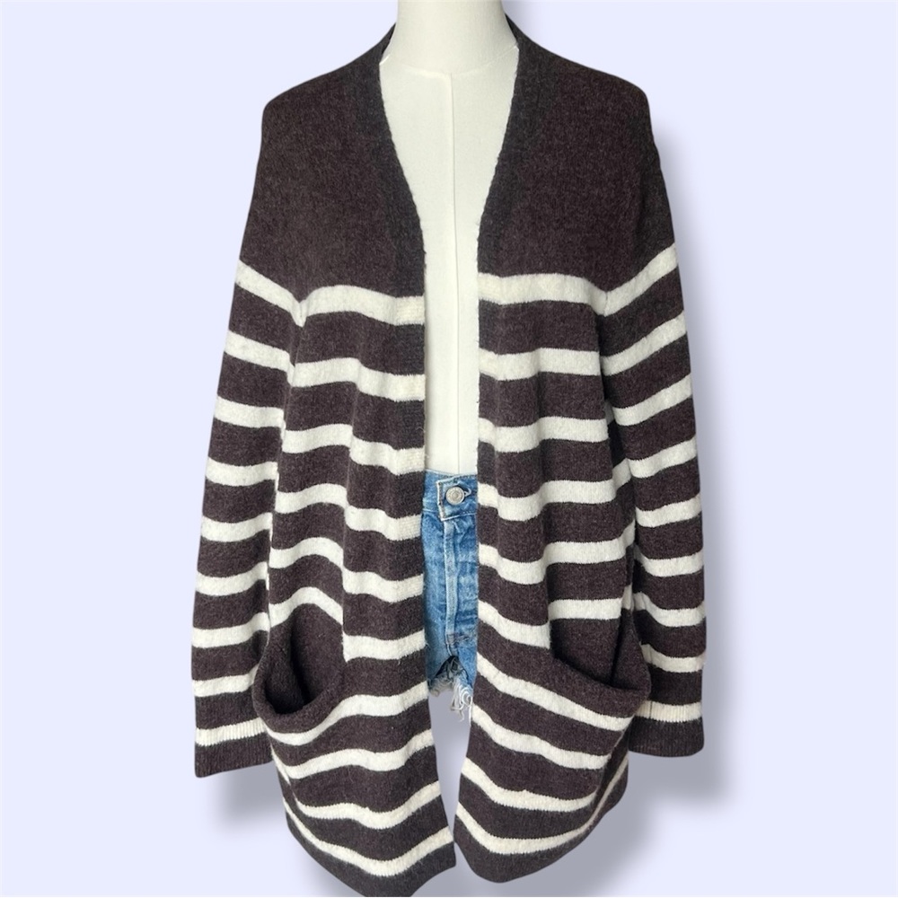Madewell Ryder Striped Cardigan- Merino Wool Blend